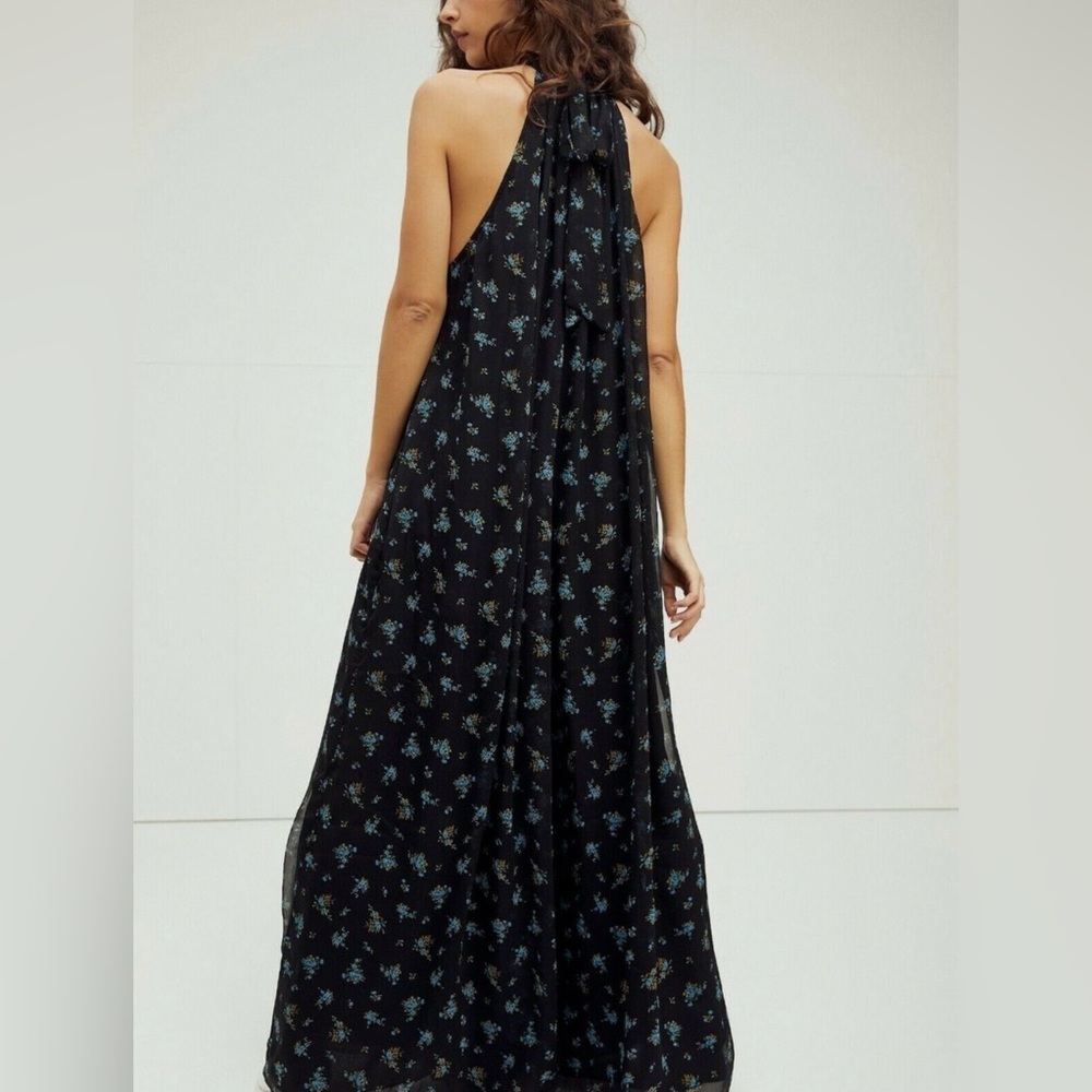 Free People Black Floral Wide Leg Jumpsuit - Picture 2 of 10
